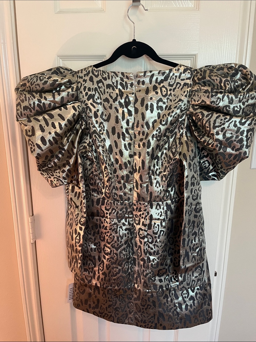 NWT Miss Selfridge Metallic Leopard Mini Dress - Picture 6 of 11